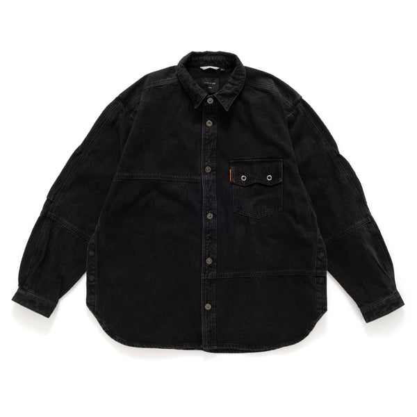 (YS373) Wash Black Denim Shirt
