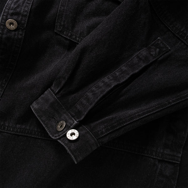 (YS373) Wash Black Denim Shirt