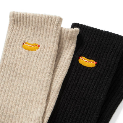 (ZA107) Hotdog Graphic Emroidery Socks