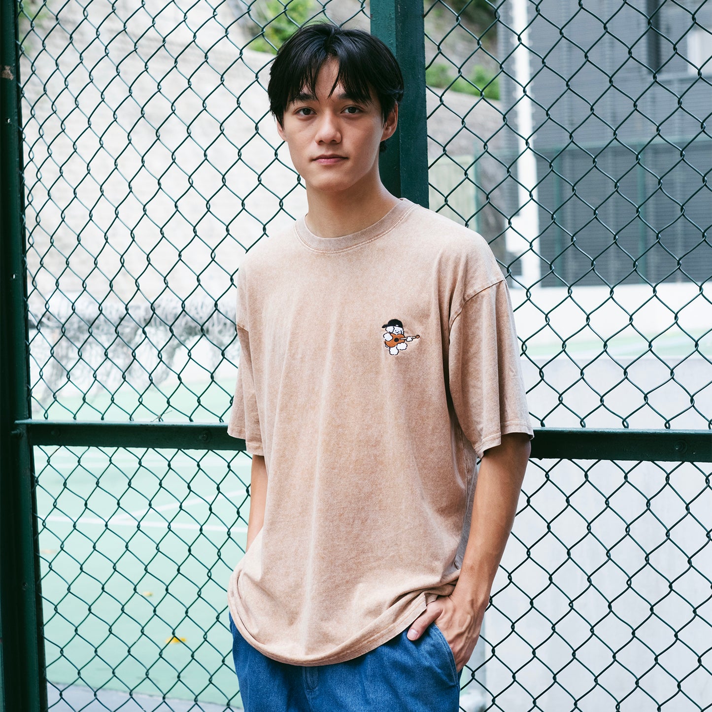 (EX704) Music Buckers Embroidery Washed Tee