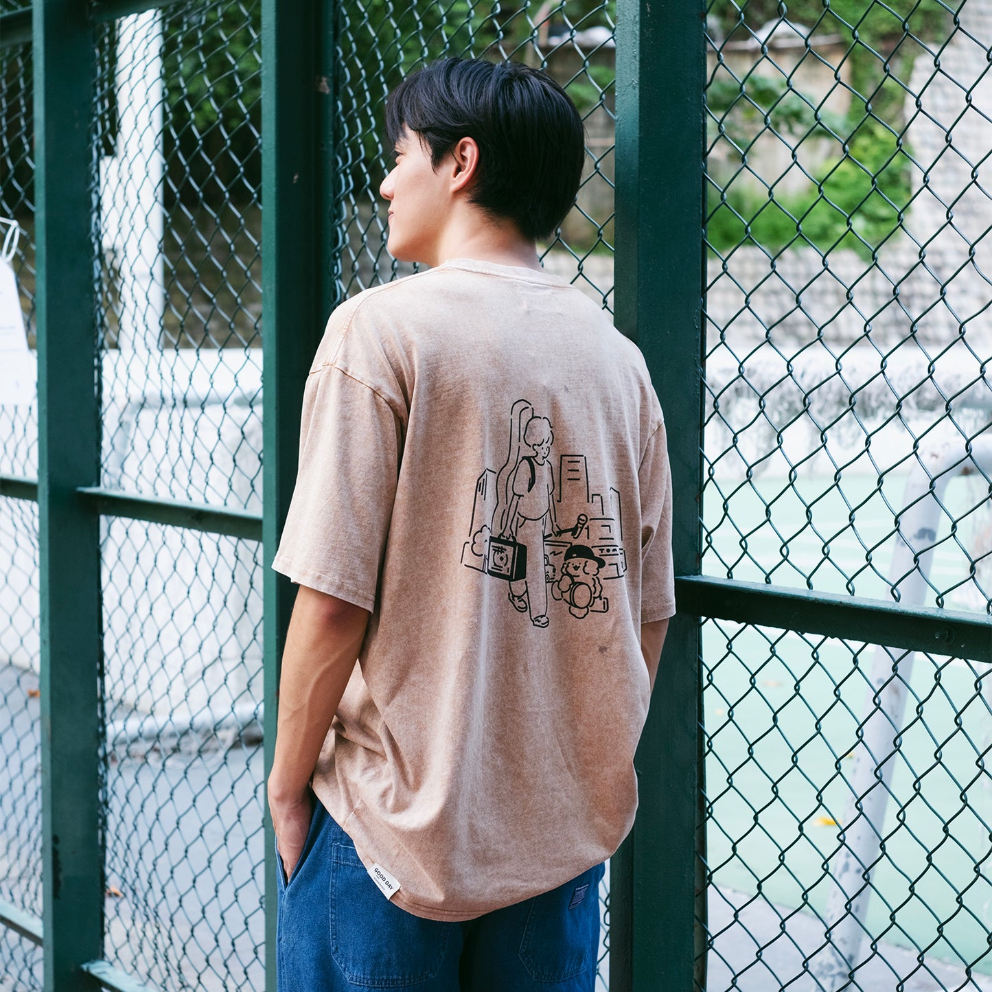 (EX704) Music Buckers Embroidery Washed Tee