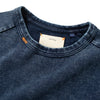 (TP1601) Indigo Washed Sashiko Crop Sleeve Tee