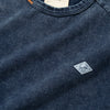 (TP1601) Indigo Washed Sashiko Crop Sleeve Tee