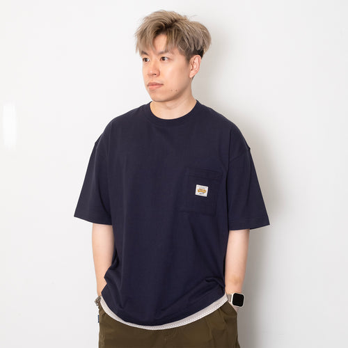 (ZT1674)  Stitching Fake Layer Pocket Tee