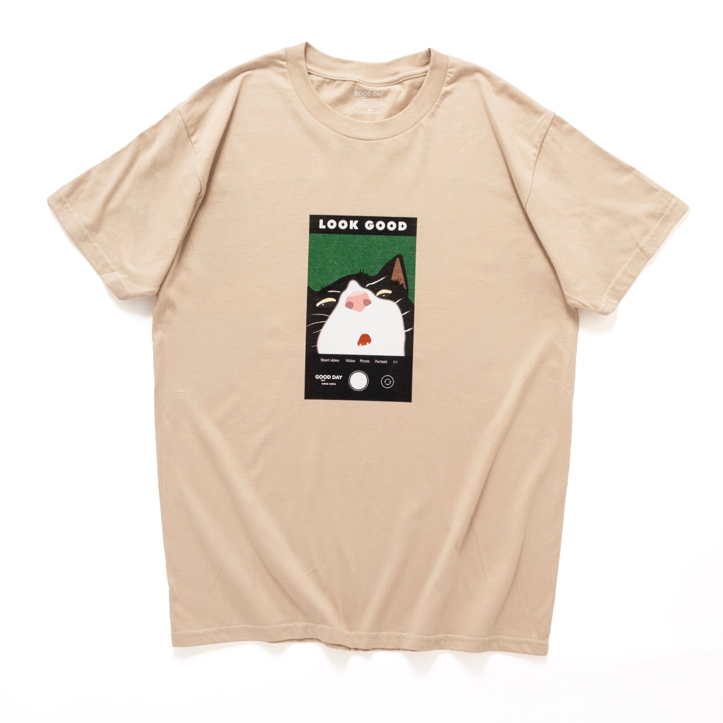 (ZT1915) Selfie Cat Graphic Tee
