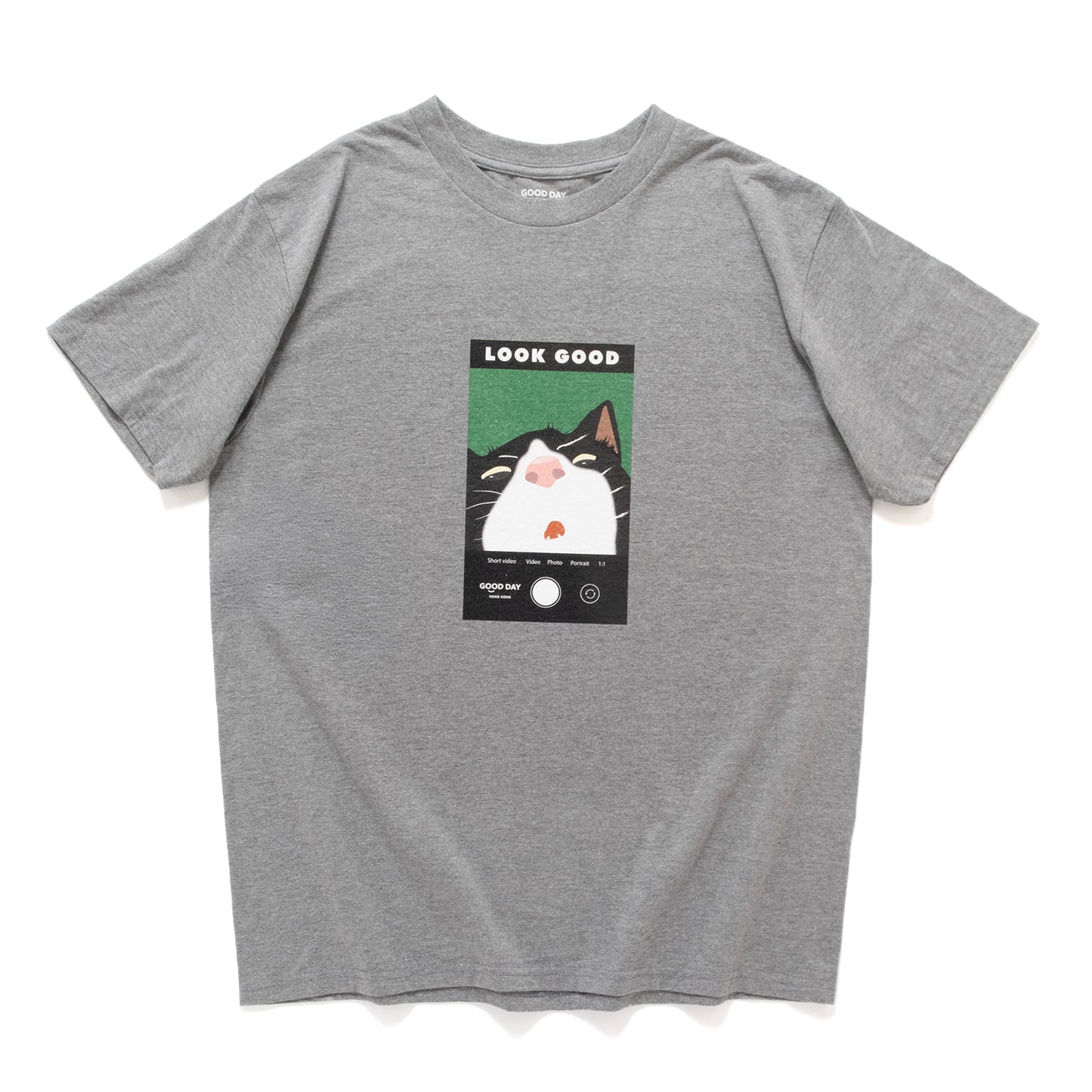 (ZT1915) Selfie Cat Graphic Tee