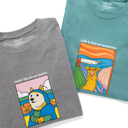 (ZT1914) Art Piece Dog Graphic Tee