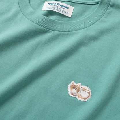 (ZT1913) Cat Embroidery Patch Tee