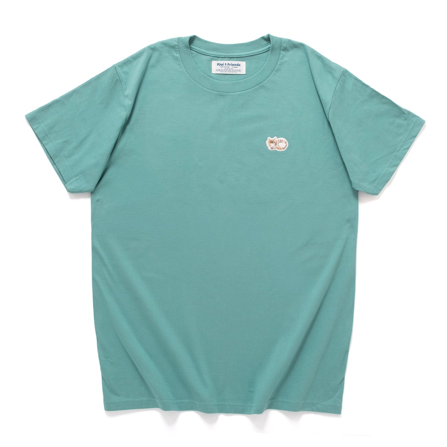(ZT1913) Cat Embroidery Patch Tee