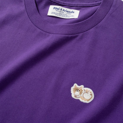 (ZT1913) Cat Embroidery Patch Tee