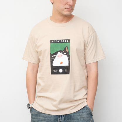 (ZT1915) Selfie Cat Graphic Tee