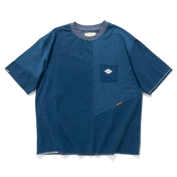 (TP1602) Indigo Patchwork Tee