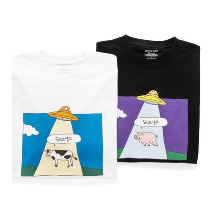 (ZT1917) UFO Animals Graphic Tee