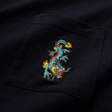 (ZT1680) Dragon Embroidery Pocket Tee
