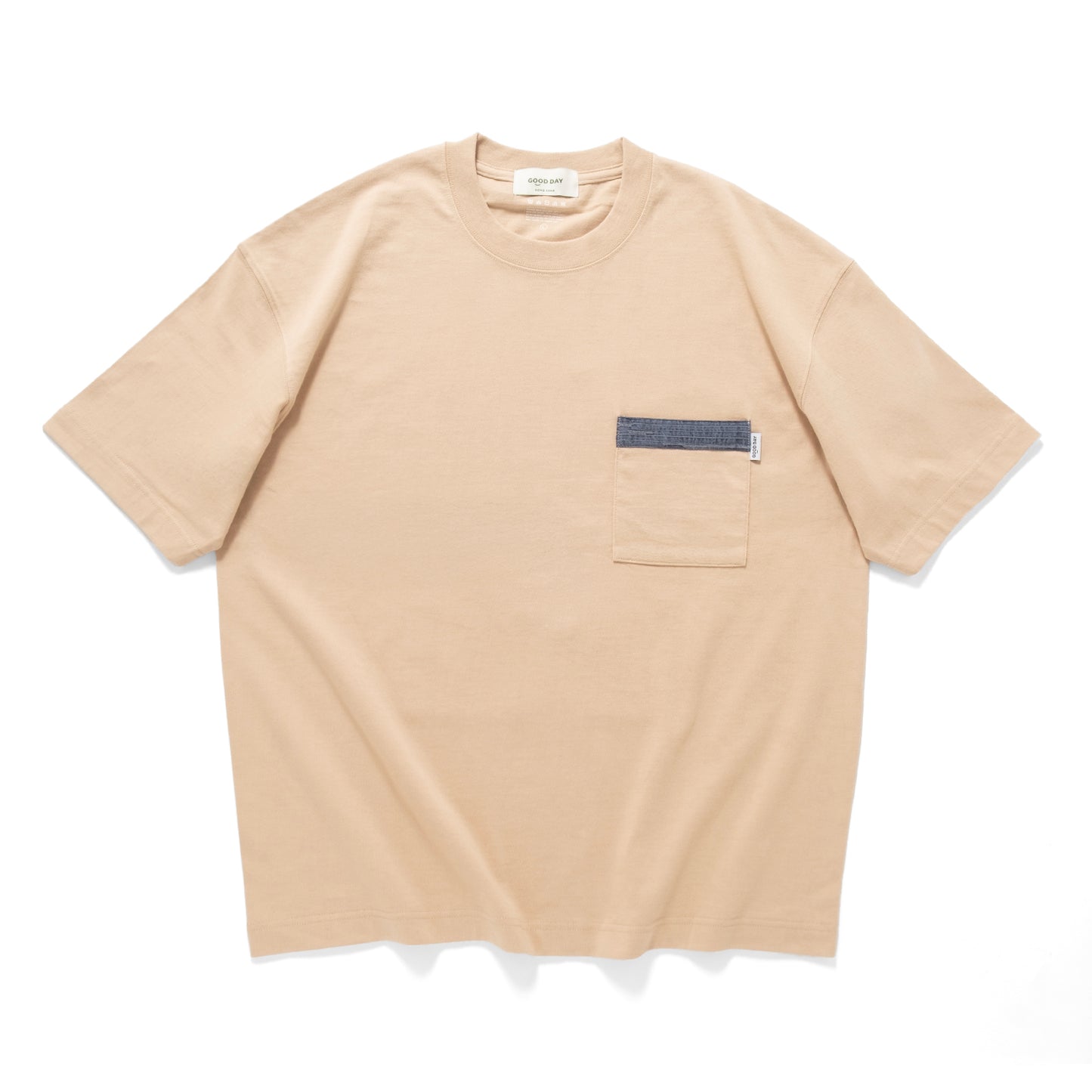 (ZT1686) Swimming Cat Patchwork Pocket Tee