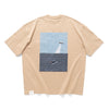 (ZT1686) Swimming Cat Patchwork Pocket Tee