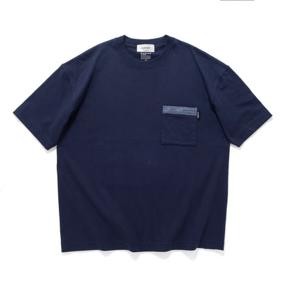 (ZT1686) Swimming Cat Patchwork Pocket Tee