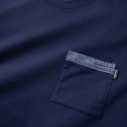 (ZT1686) Swimming Cat Patchwork Pocket Tee
