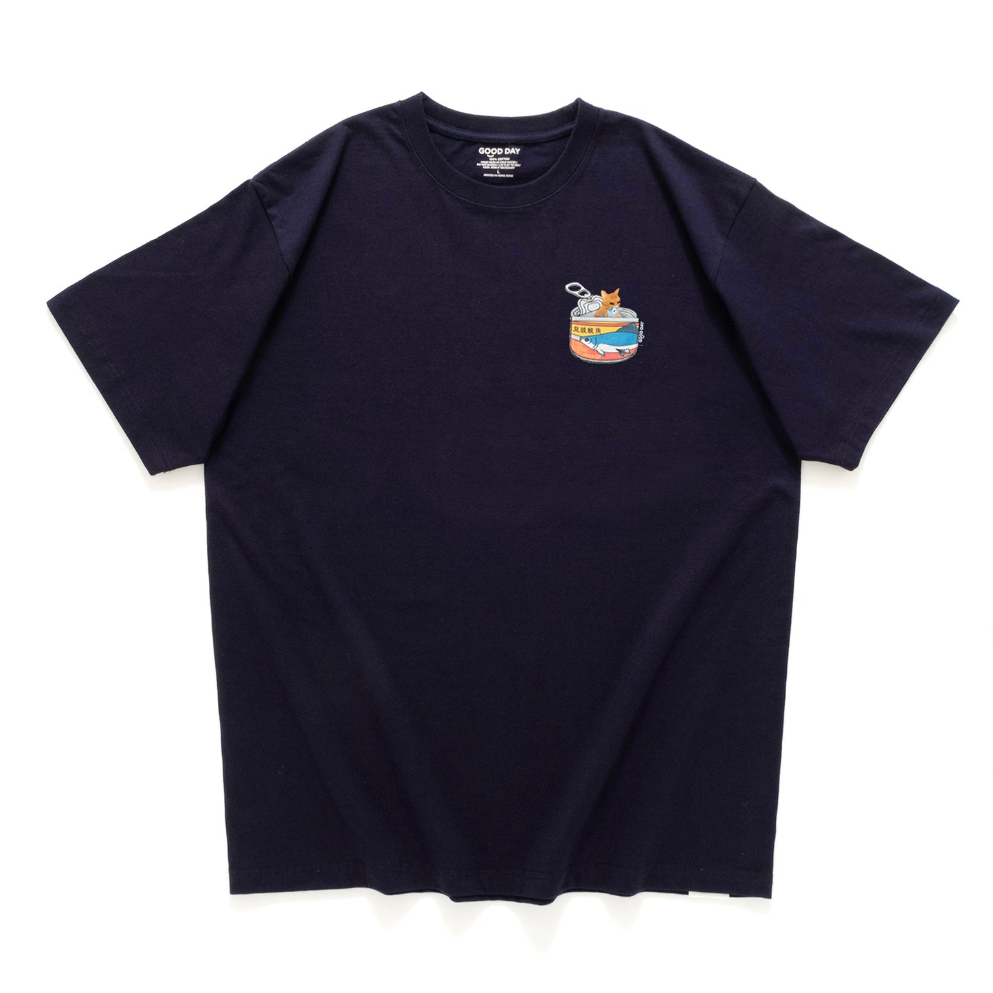 (ZT1947) Canned Cat Graphic Pocket Tee