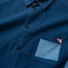 (ST458) Indigo Patchwork Short Sleeve Shirt