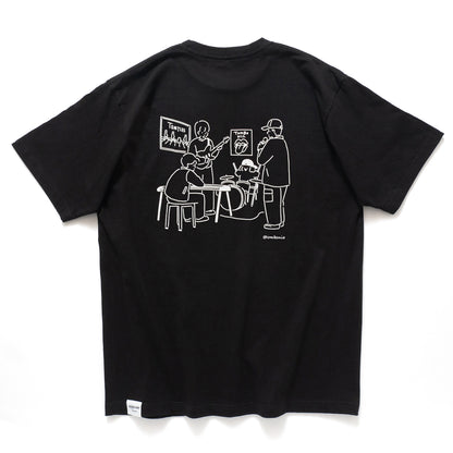 (EX592) Band Embroidery Pocket Tee