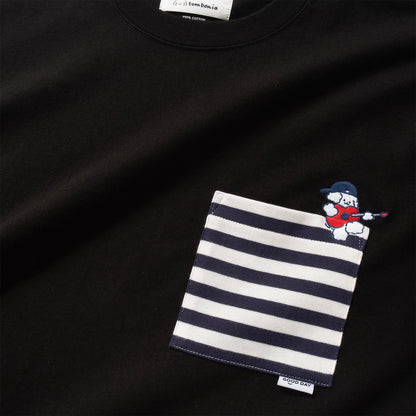(EX592) Band Embroidery Pocket Tee