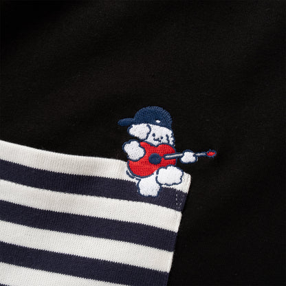 (EX592) Band Embroidery Pocket Tee