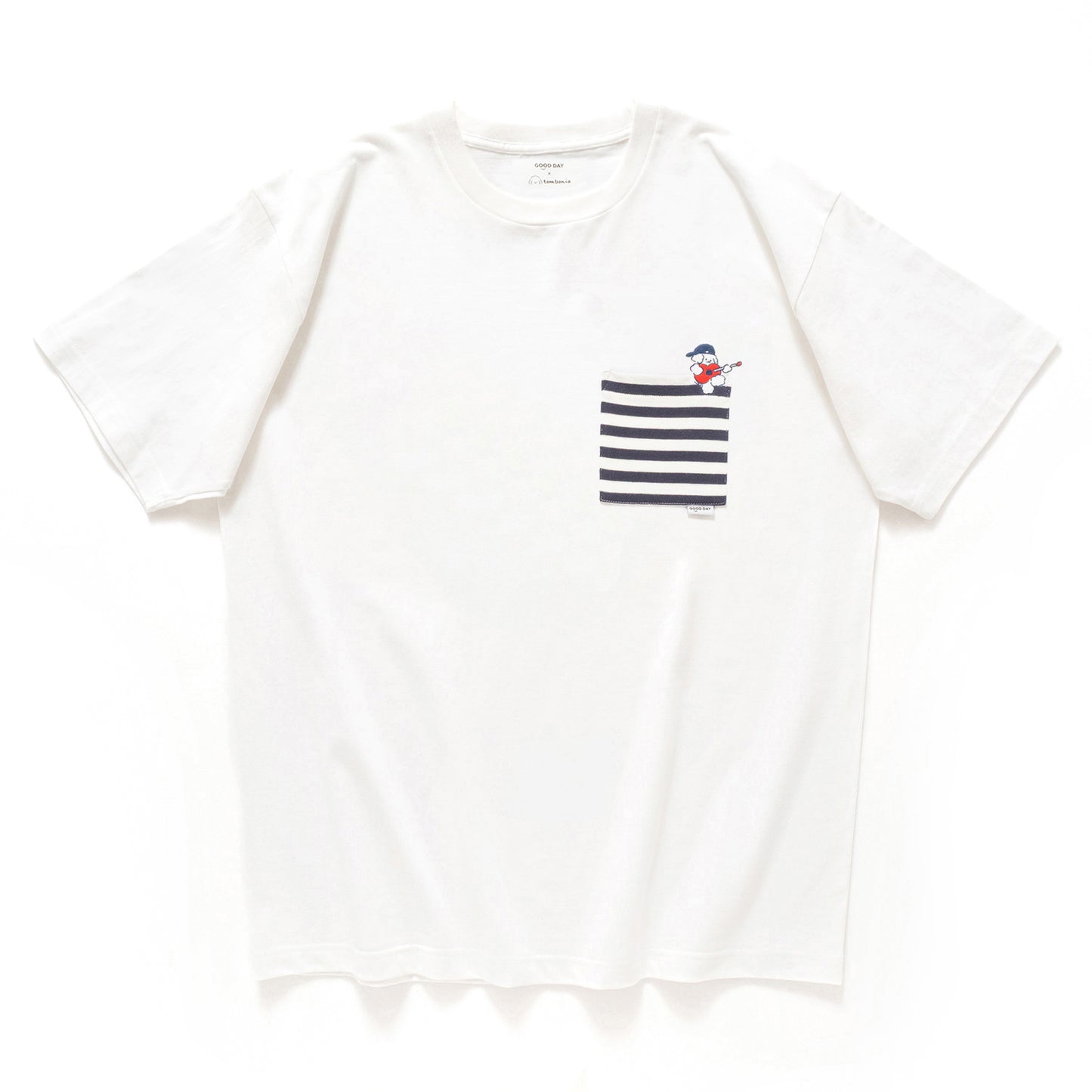 (EX592) Band Embroidery Pocket Tee