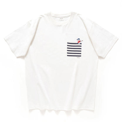 (EX592) Band Embroidery Pocket Tee