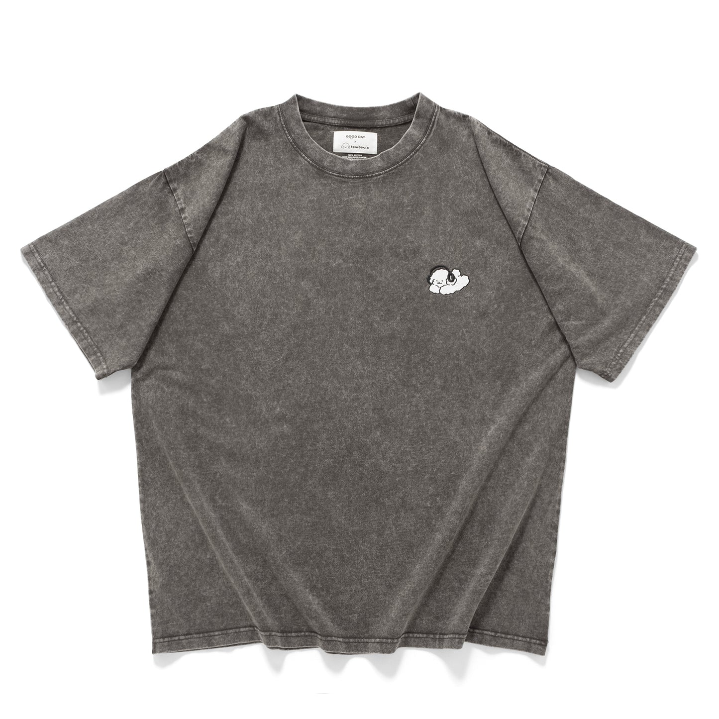 (EX594) Music Graphic Embroidery Washed Tee