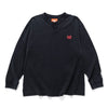 (EX612) Embroidery Henley Neck Long Sleeve Tee