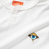 (EX612) Embroidery Henley Neck Long Sleeve Tee