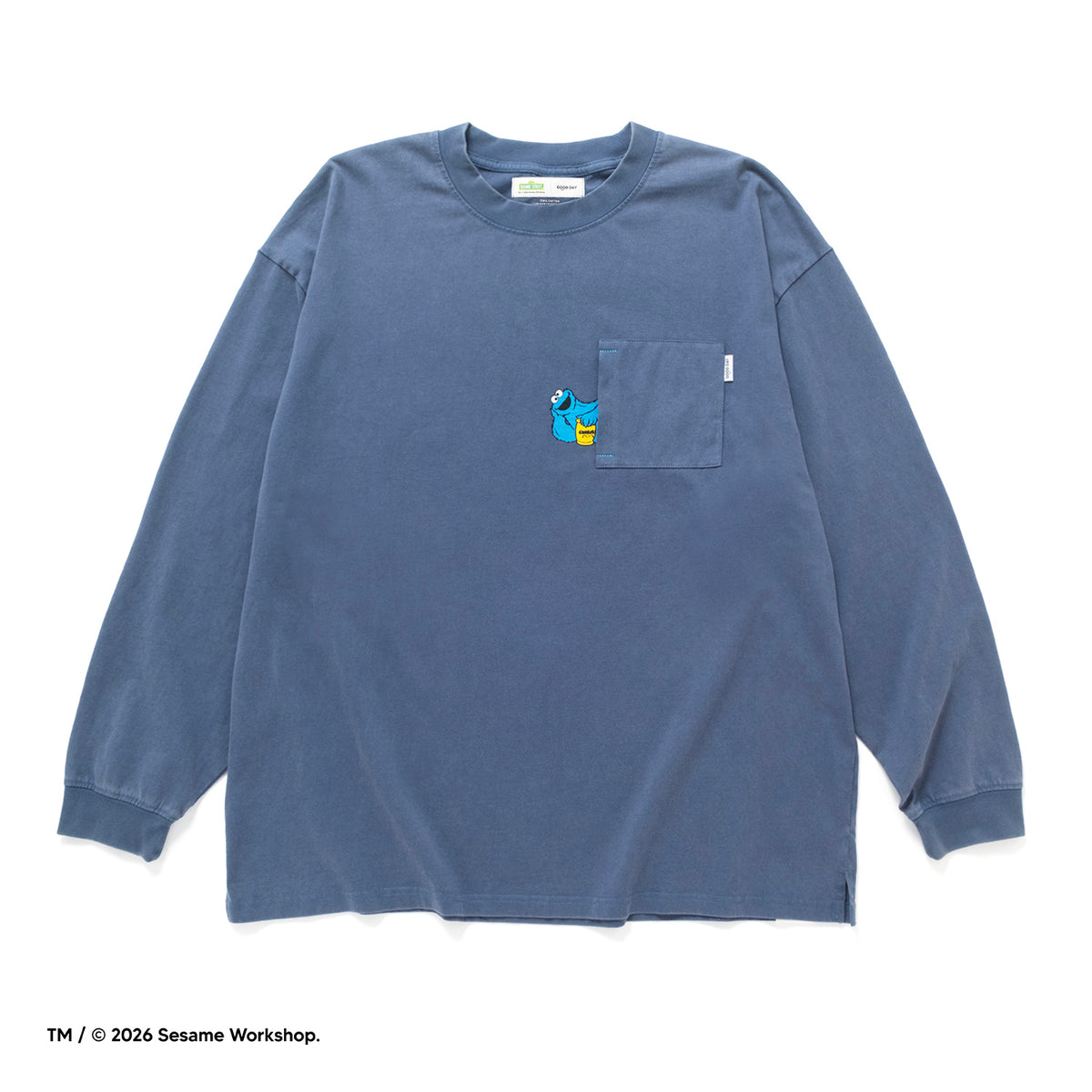 (EX712) Cookie Monster 圖案口袋洗水 Tee
