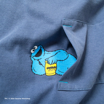 (EX712) Cookie Monster 圖案口袋洗水 Tee