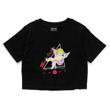(ZT1419) Music Angel 圖案女裝短Tee
