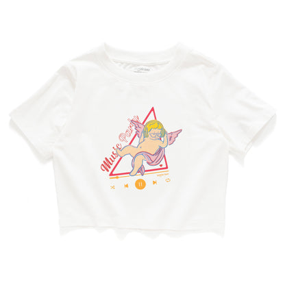 (ZT1419) Music Angel 圖案女裝短Tee