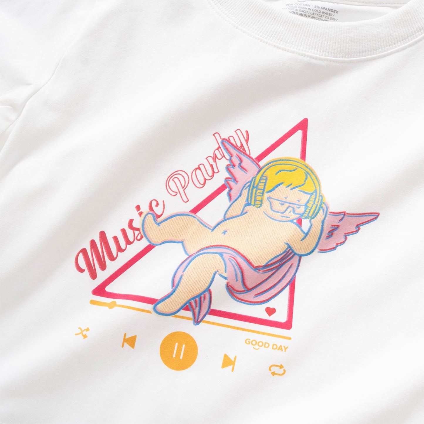 (ZT1419) Music Angel 圖案女裝短Tee