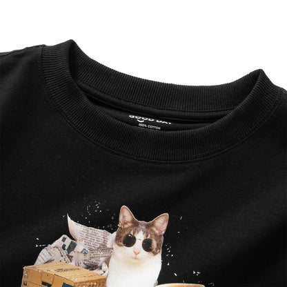 (ZT1484) King is Cat 圖案女裝短 Tee