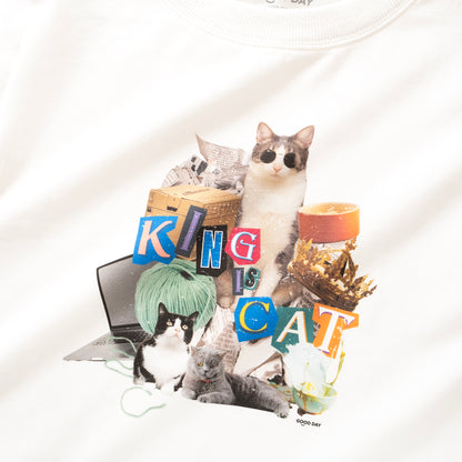 (ZT1484) King is Cat 圖案女裝短 Tee
