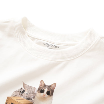 (ZT1484) King is Cat 圖案女裝短 Tee