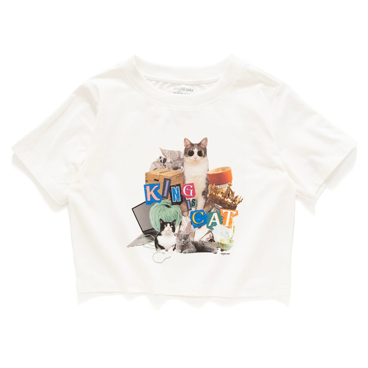 (ZT1484) King is Cat 圖案女裝短 Tee