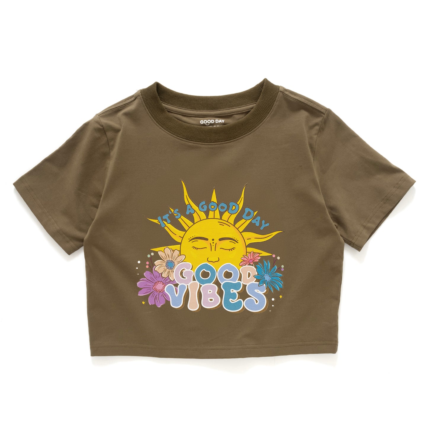 (ZT1508) GOOD VIBES 圖案女裝短 Tee