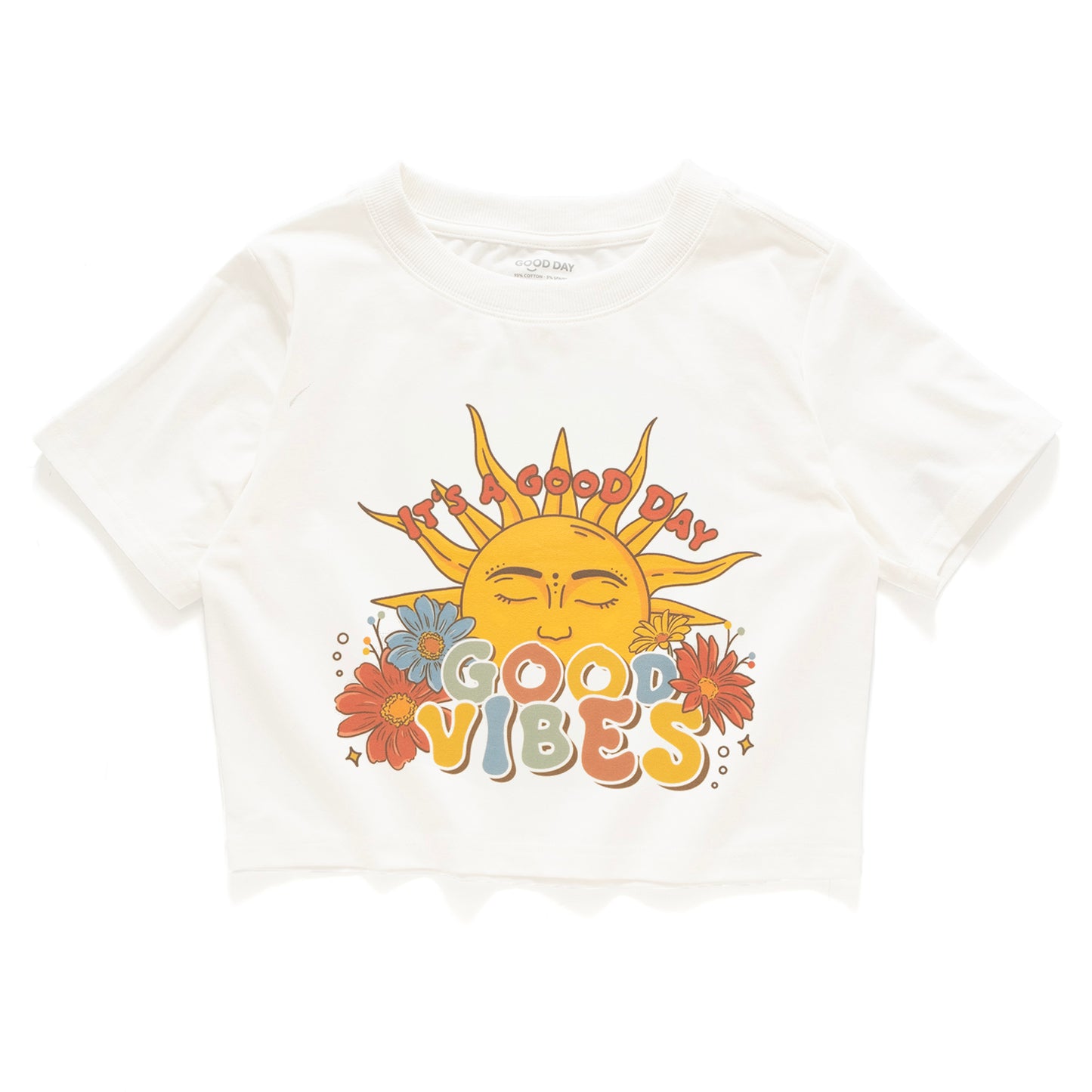 (ZT1508) GOOD VIBES 圖案女裝短 Tee