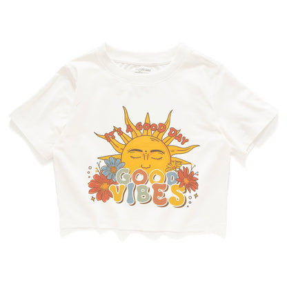 (ZT1508) GOOD VIBES 圖案女裝短 Tee