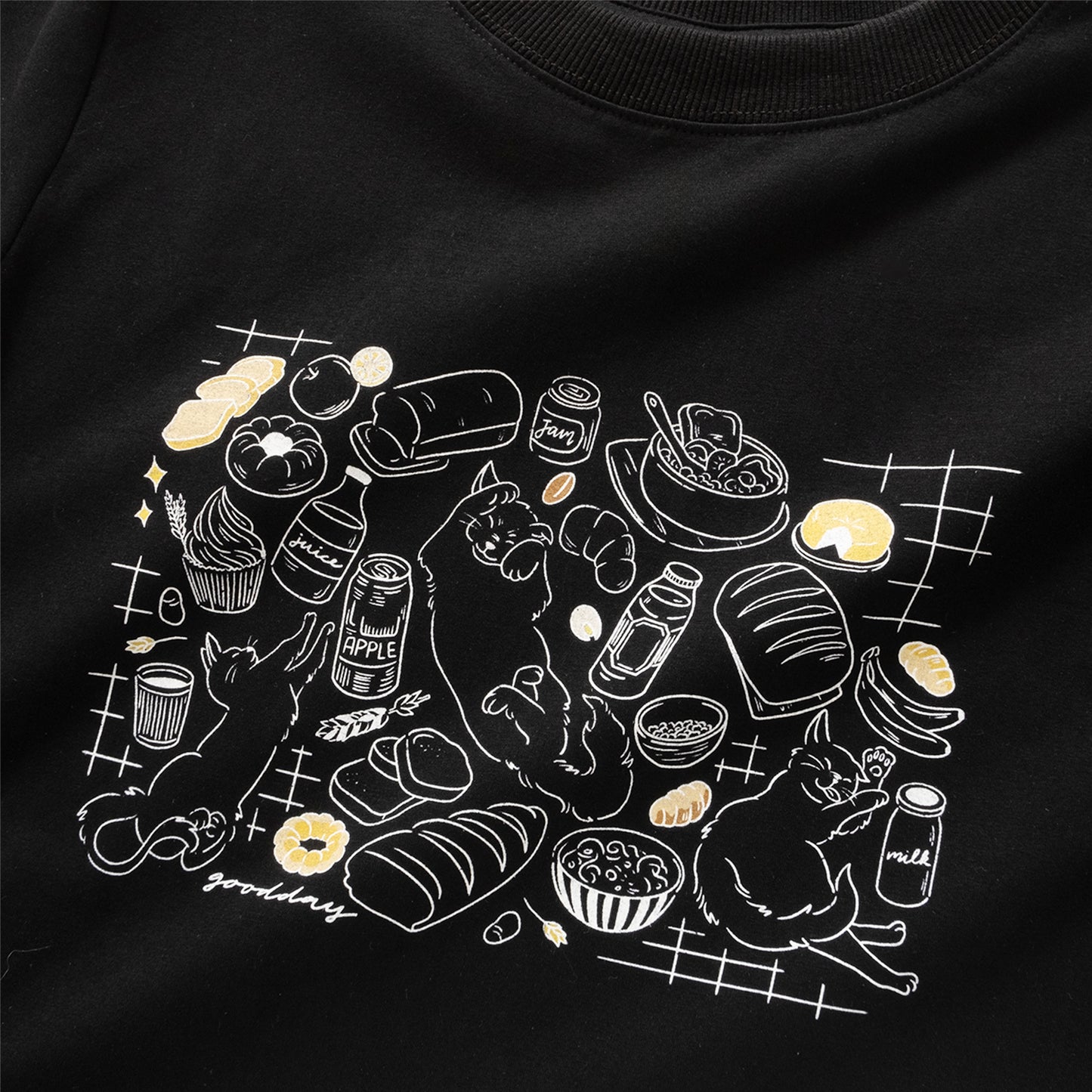 (ZT1524) Picnic Cats 圖案女裝短Tee