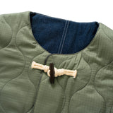 (JK327) Quilited 2 Face Horn Button Vest