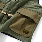 (JK327) Quilited 2 Face Horn Button Vest