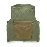 (JK327) Quilited 2 Face Horn Button Vest