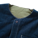 (JK327) Quilited 2 Face Horn Button Vest