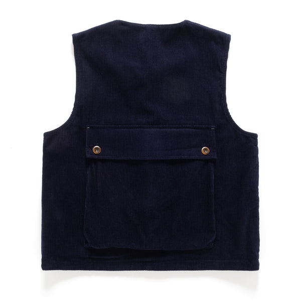 (JK380) 2 Face Corduroy Horn Button Vest